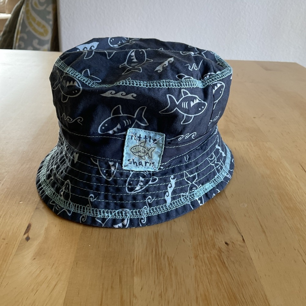 Target Infant Toddler Little Shark Bucket Sun Hat Blue